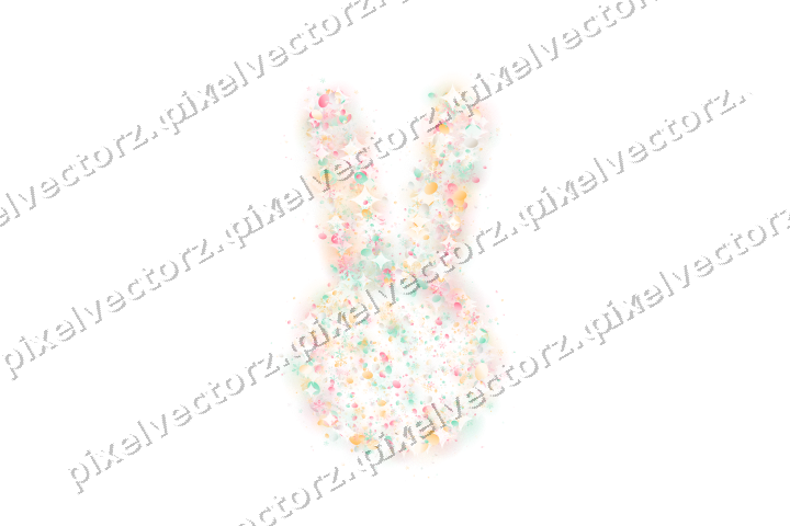Seamless glitter easter bunny in pale pink on a transparent background