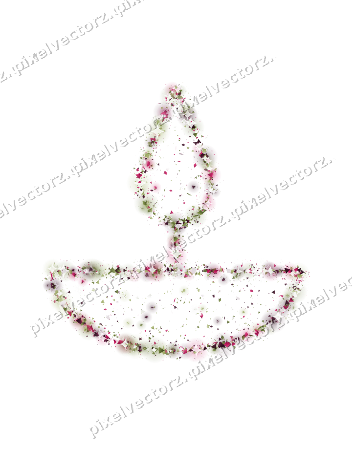 Seamless glitter diya lamp in lime on a transparent background