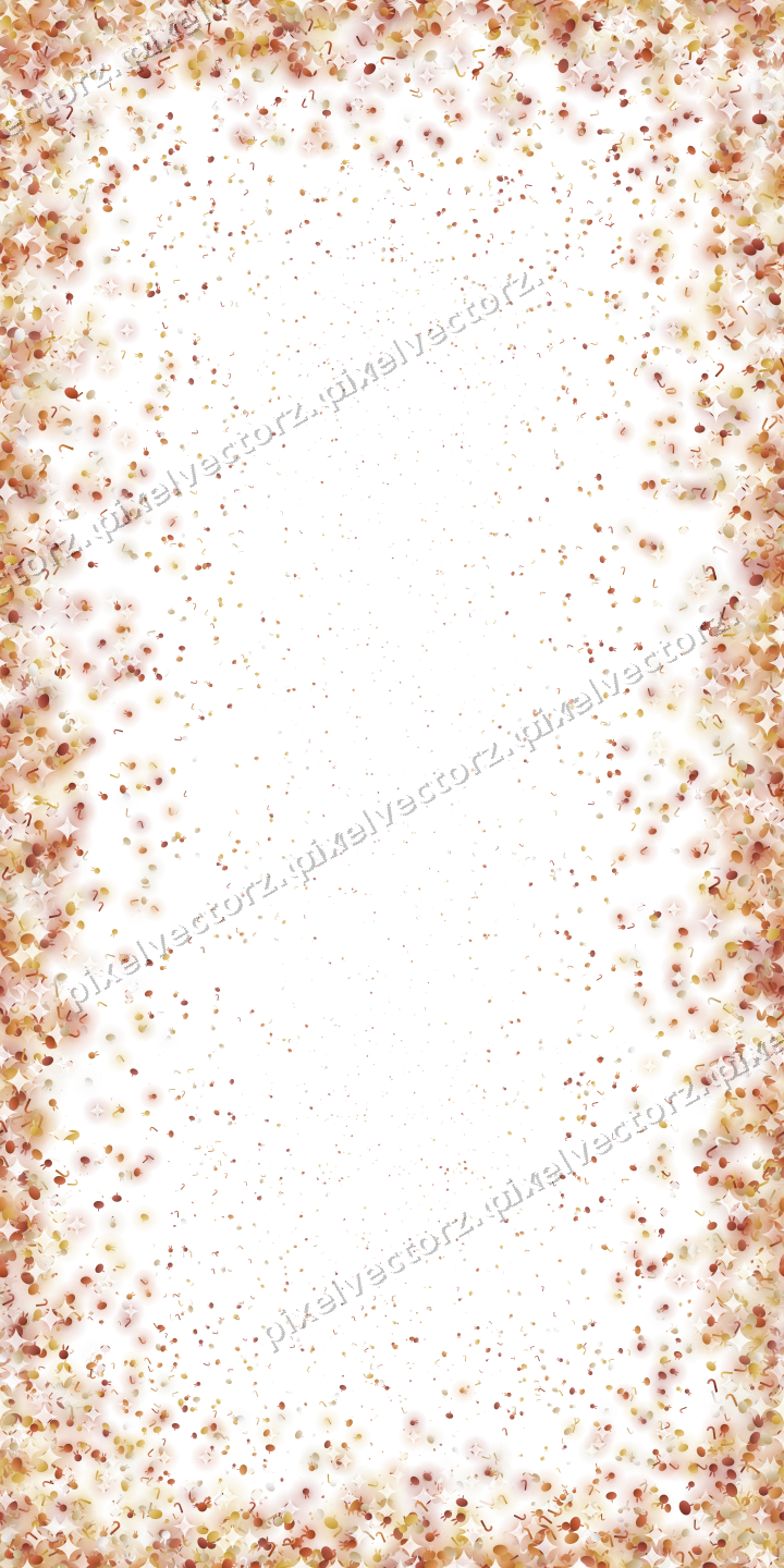 Seamless glitter vignette in orange on a transparent background