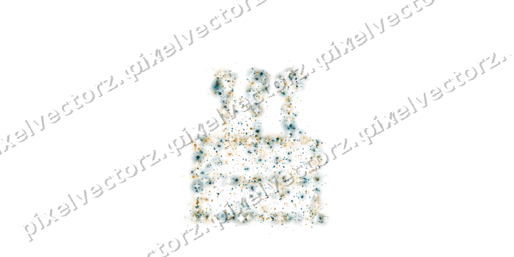 Seamless glitter birthday cake of bunnies on a transparent background