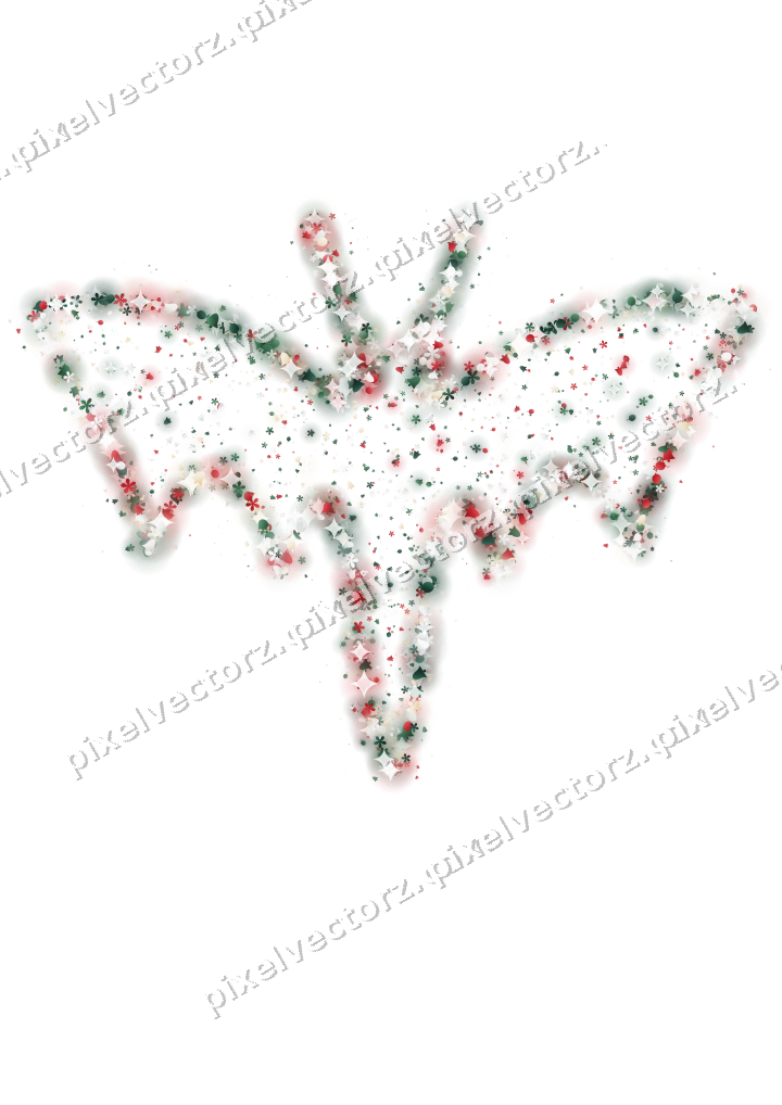Seamless glitter bat of flowers and bells on a transparent background
