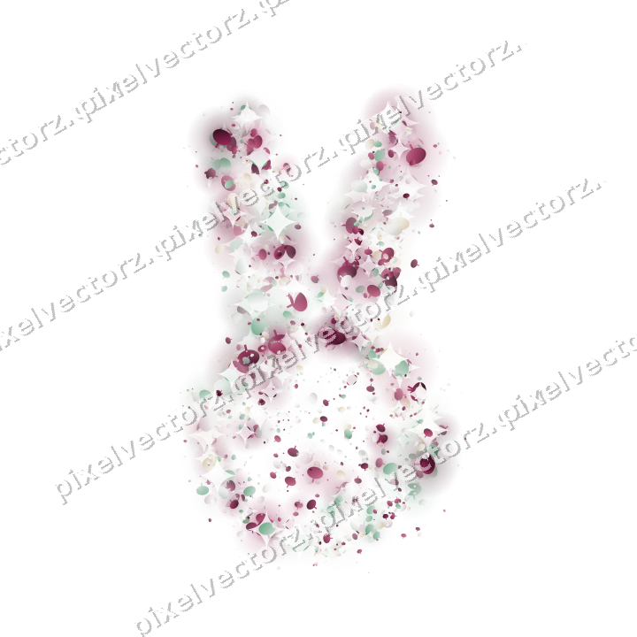Seamless glitter easter bunny of pumpkins on a transparent background