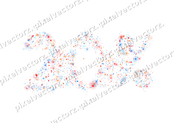 Seamless glitter number 20% in blue on a transparent background