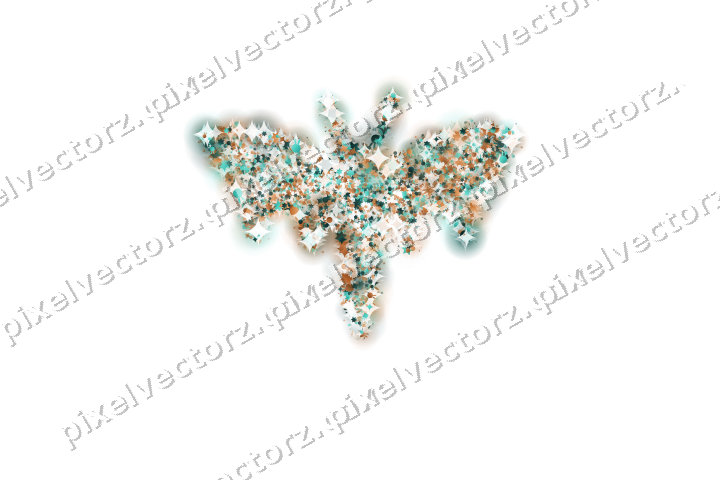 Seamless glitter bat of stars and sparkles on a transparent background