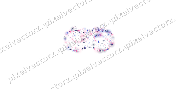 Seamless glitter carnival mask in pink on a transparent background