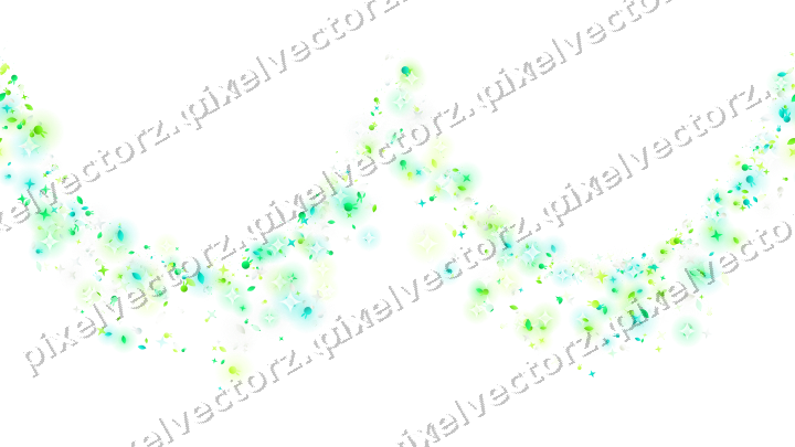 Seamless glitter garland in green and lime on a transparent background