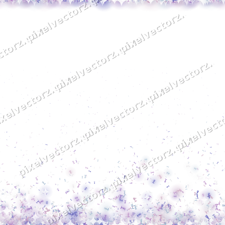 Seamless rising glitter in purple and blue on a transparent background