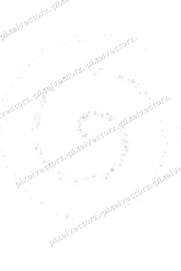 Nahtlose Glitzerspirale aus Sternen und Funken auf transparentem Grund