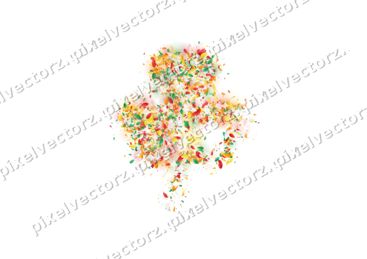 Seamless glitter shamrock of leaves in red on a transparent background