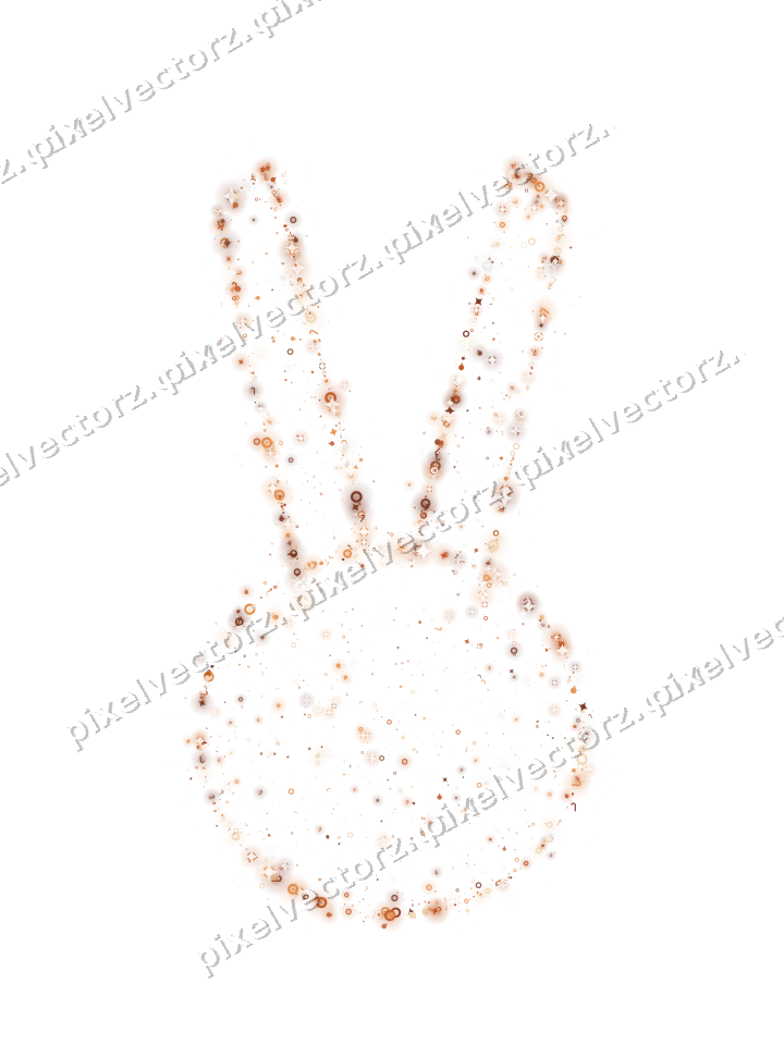 Seamless glitter easter bunny on a transparent background
