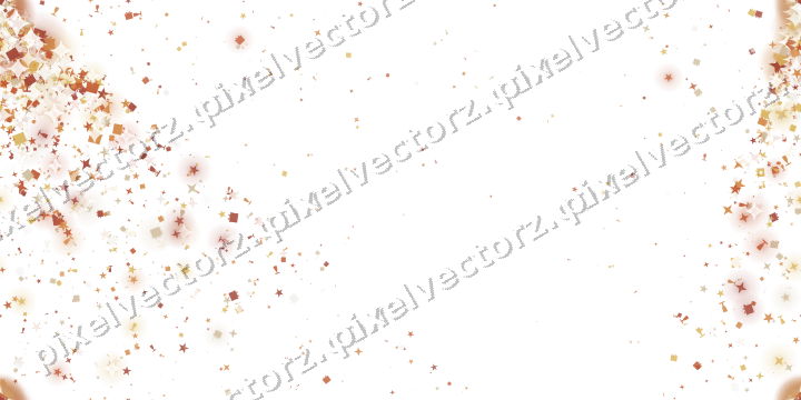 Seamless glitter corner in orange on a transparent background
