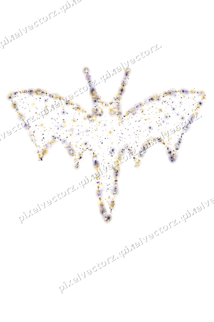 Seamless glitter bat of stars and bats on a transparent background