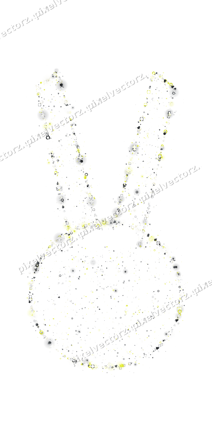Seamless glitter easter bunny in yellow on a transparent background
