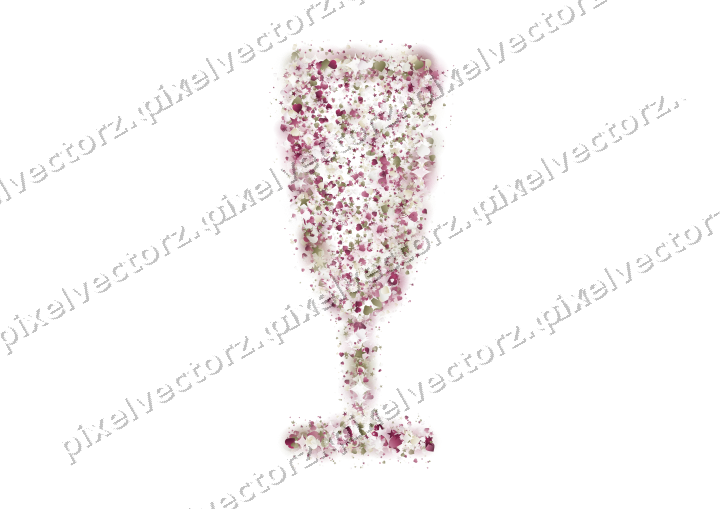 Seamless glitter champagne flute on a transparent background