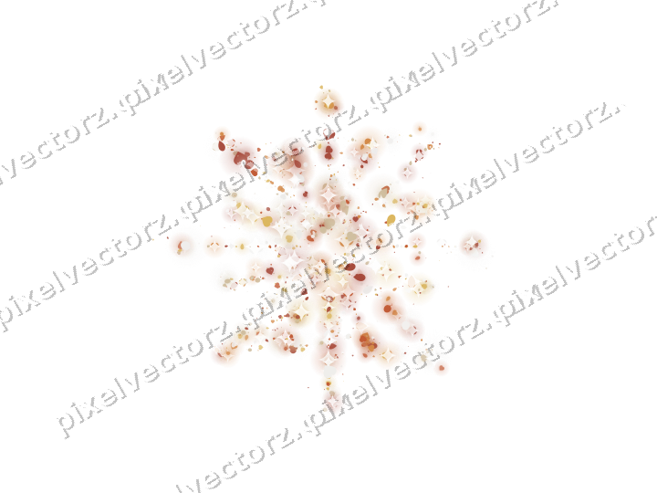 Seamless glitter firework in orange on a transparent background