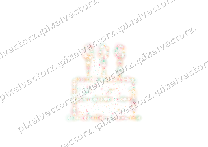 Seamless glitter birthday cake on a transparent background