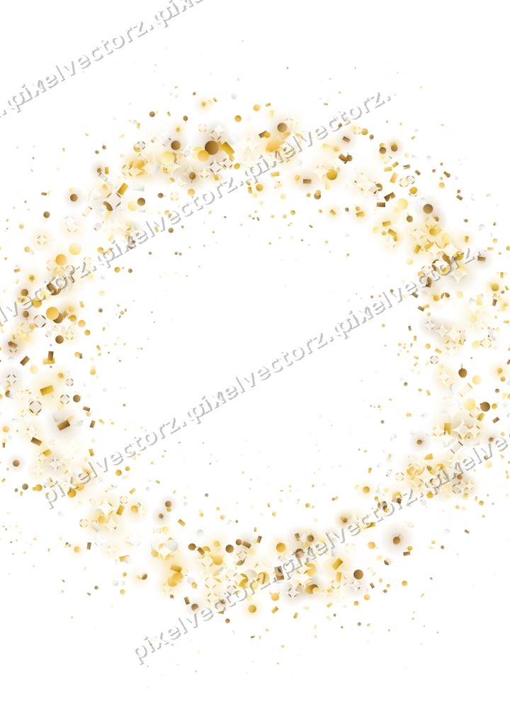 Seamless glitter wreath on a transparent background