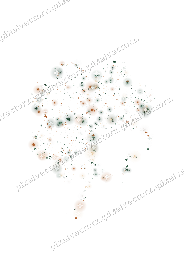 Seamless glitter four leaf clover of stars on a transparent background