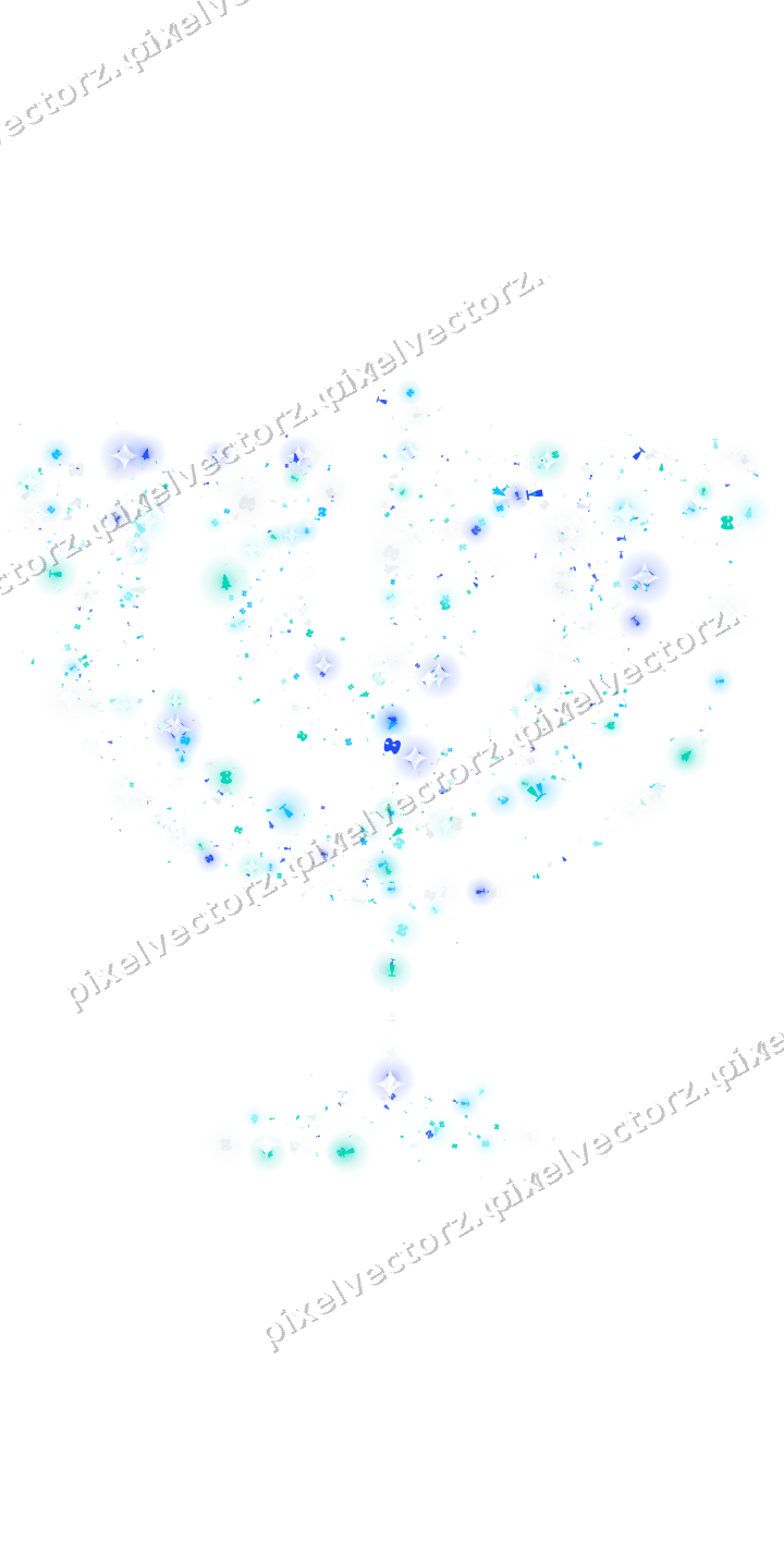Seamless glitter menorah in cyan and teal on a transparent background