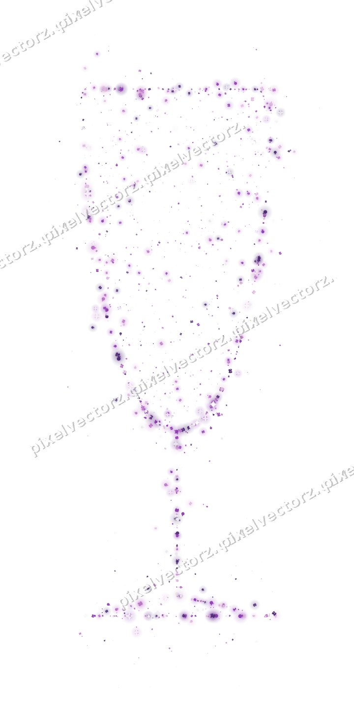 Seamless glitter champagne flute in purple on a transparent background