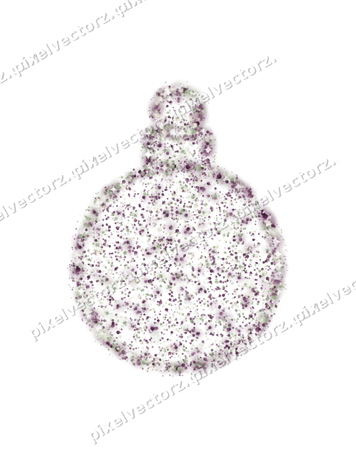 Seamless glitter bauble of baubles on a transparent background