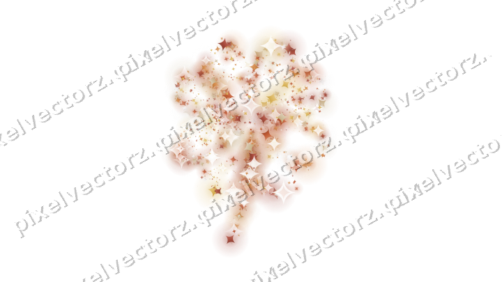 Seamless glitter clover leaf of sparkles on a transparent background