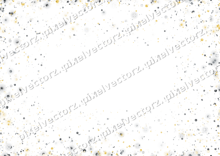 Seamless glitter vignette in amber on a transparent background