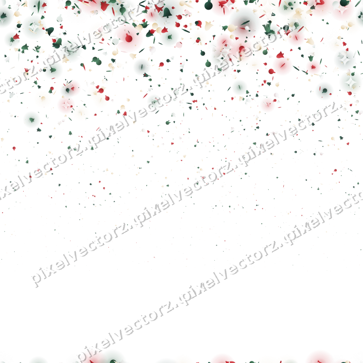 Seamless falling glitter in dark green on a transparent background