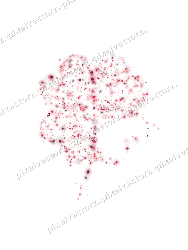 Seamless glitter four leaf clover in pink on a transparent background