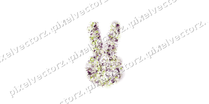 Seamless glitter easter bunny on a transparent background