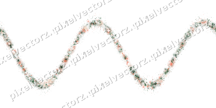 Seamless glitter wave in dark green on a transparent background