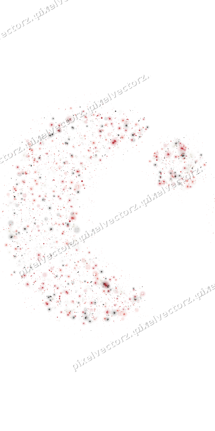 Seamless glitter crescent moon in red on a transparent background