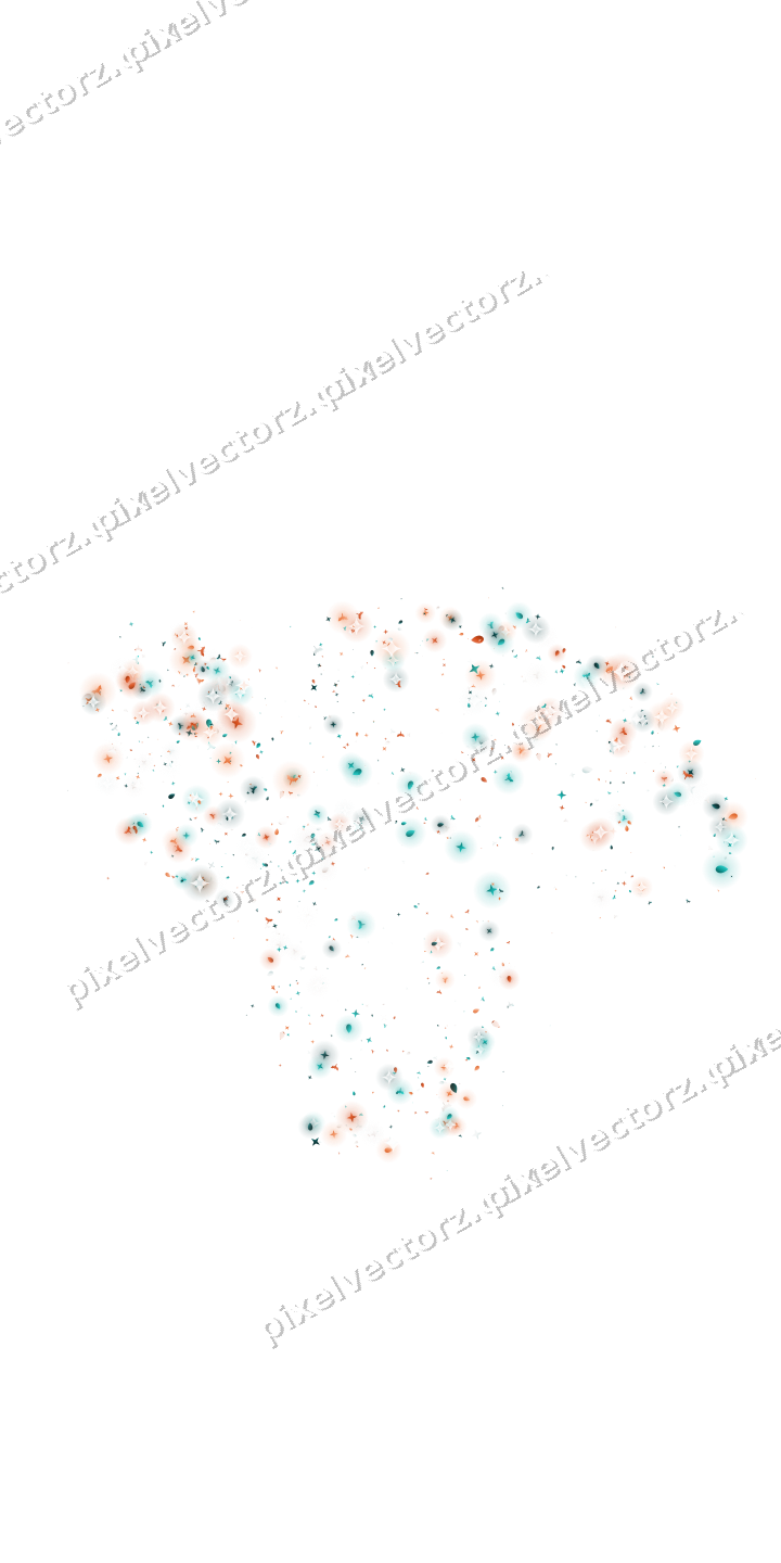 Seamless glitter turkey of stars and eggs on a transparent background
