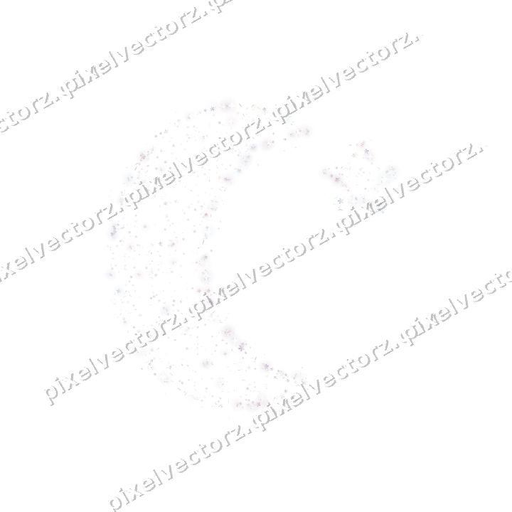 Seamless glitter crescent moon on a transparent background