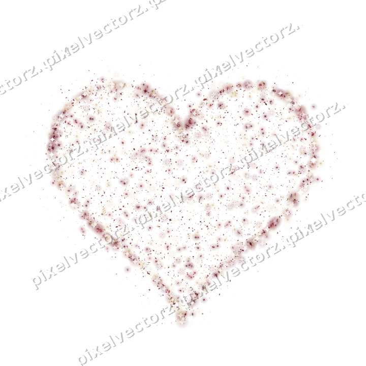 Seamless glitter heart in dark pink on a transparent background