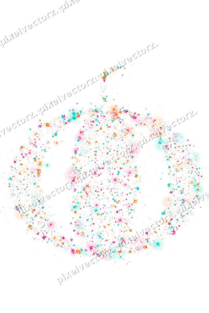 Seamless glitter pumpkin in pink on a transparent background
