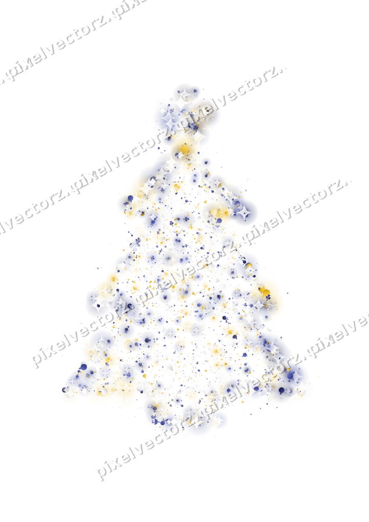 Seamless glitter christmas tree on a transparent background