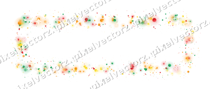 Seamless glitter frame in red and orange on a transparent background