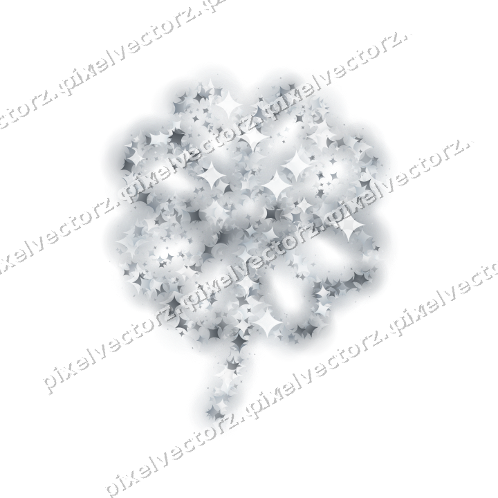 Seamless glitter clover leaf of sparkles on a transparent background