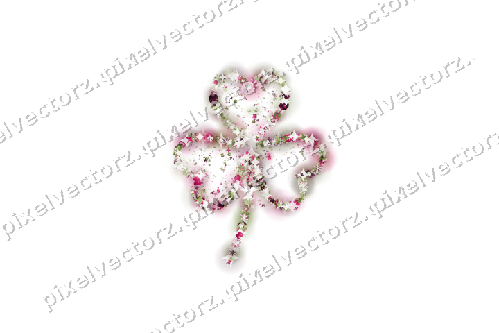 Seamless glitter shamrock in lime and pink on a transparent background