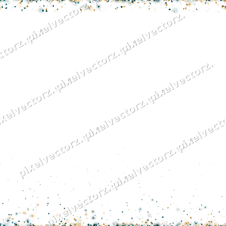 Seamless glitter border in amber on a transparent background