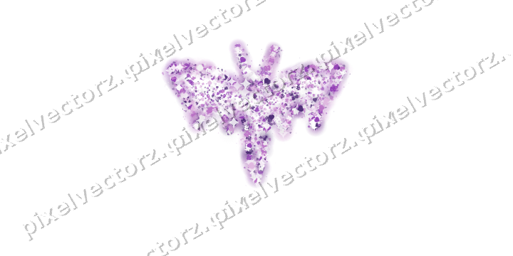 Seamless glitter bat in purple on a transparent background