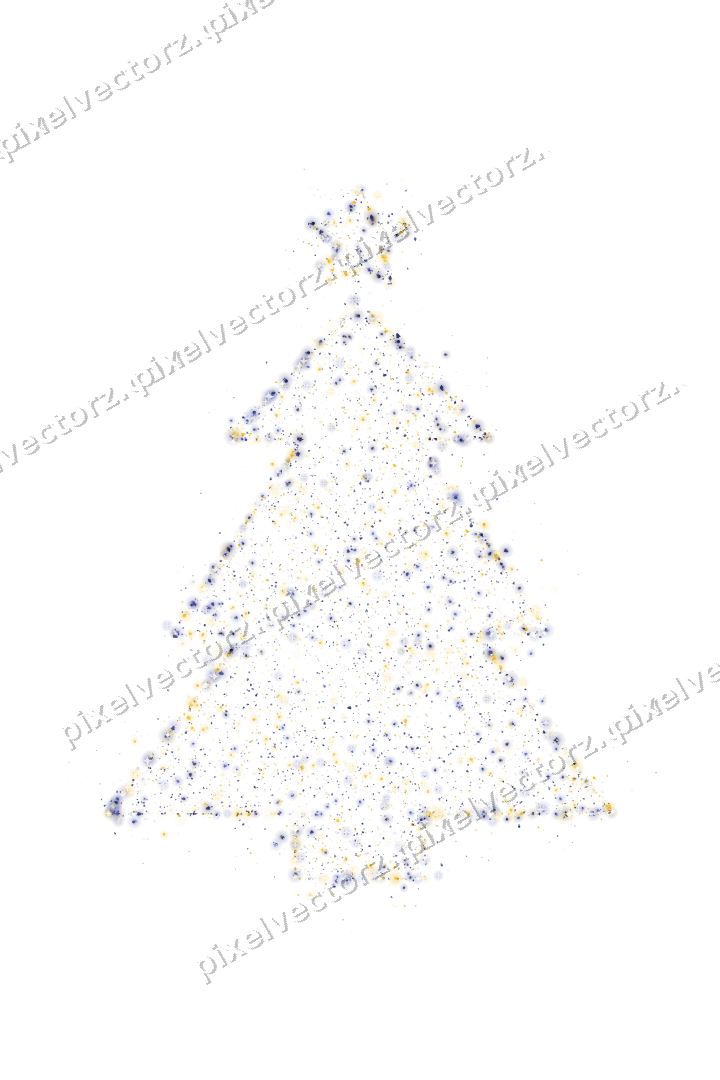 Seamless glitter christmas tree on a transparent background