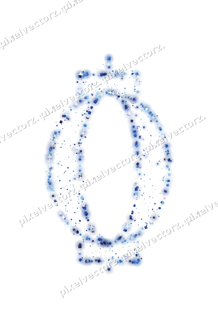 Seamless glitter lantern in blue and cyan on a transparent background