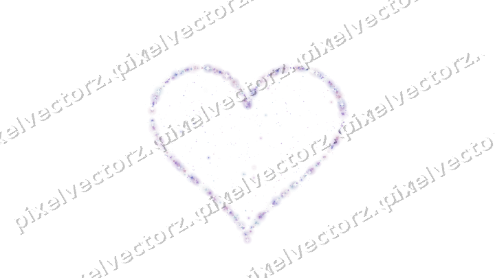 Seamless glitter heart of stars in purple on a transparent background