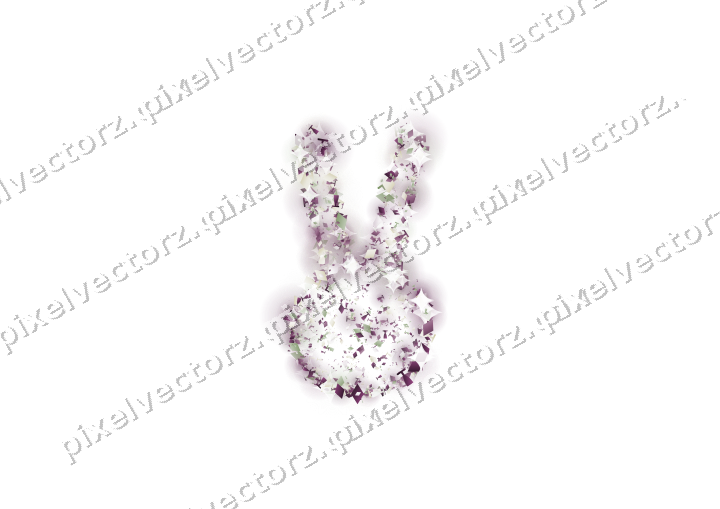Seamless glitter easter bunny on a transparent background