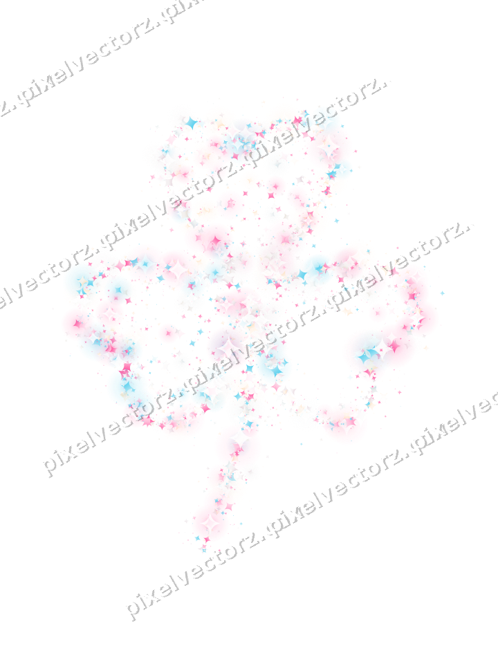 Seamless glitter shamrock of sparkles on a transparent background