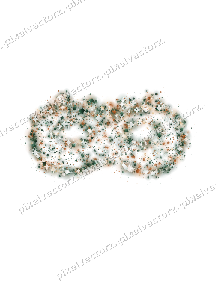 Seamless glitter carnival mask on a transparent background