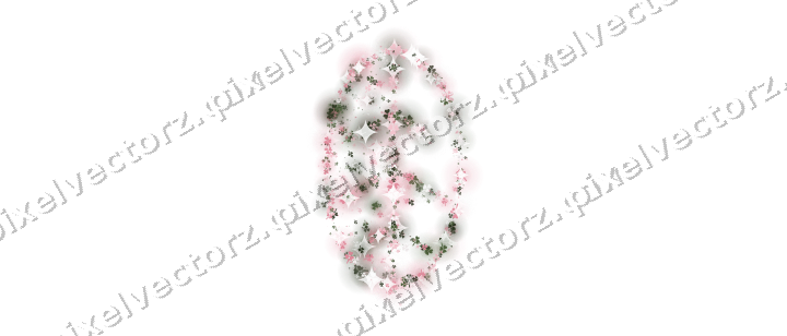 Seamless glitter leaf of shamrocks in pink on a transparent background