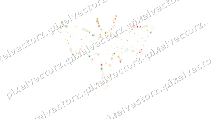 Seamless glitter bat in red and orange on a transparent background
